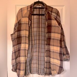 Free People We The Free Summer Daydream Plaid Shirtt Size XS
